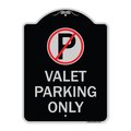 Signmission Valet Parking Only Heavy-Gauge Aluminum Architectural Sign, 24" x 18", BS-1824-22763 A-DES-BS-1824-22763